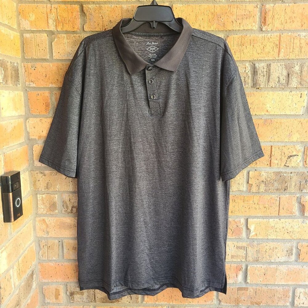 Red Jacket Mens Zero-K Tech Polo Shirt Black Heather Moisture Wicking Size XXL - Picture 10 of 10